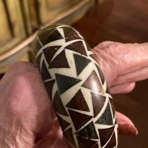 Geometric Brown and White  Chico’s Bangle Bracelet